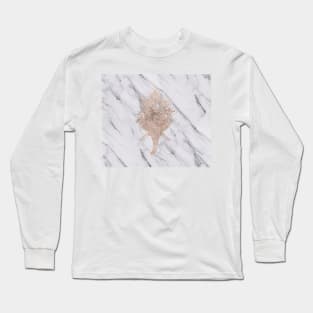 Rose gold abstract elephant - white marble Long Sleeve T-Shirt